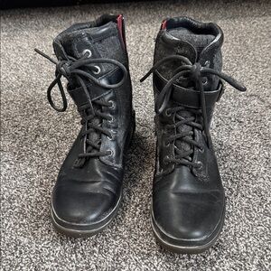 UGG Black Ankle Boots with Red Accents